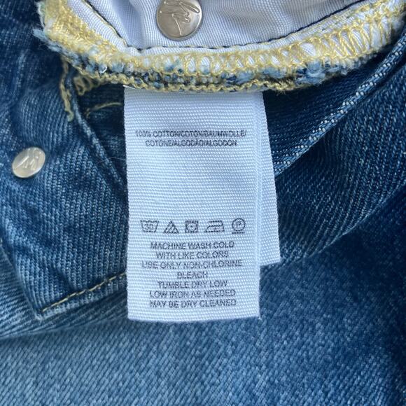 Free People Jeans Sz 29 Maggie Mid Rise Straight Leg Distressed Boho Casual Crop - Picture 8 of 9